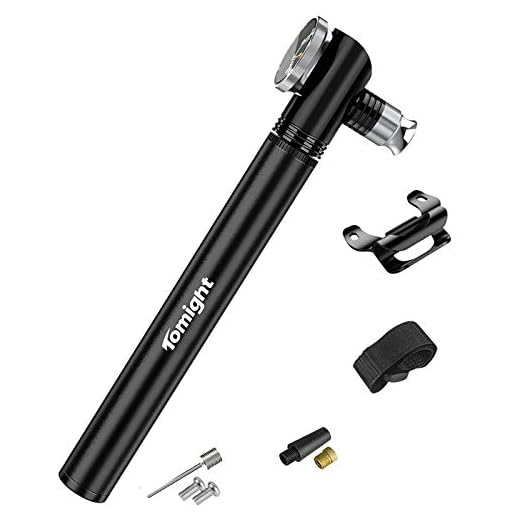 Tomight Mini Bomba para Bicicleta con Manómetro 260PSI,Bomba de Mano pequeña para Neumático Portátil, Compacta, Duradera y Rápida con Alta Presión para Carretera Bicicletas de Montaña,Pelota y BMX