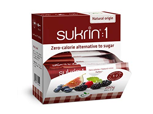 Sukrin Original : 1 Sticks to go, kalorienfreier Zuckerersatz aus Erythrit und Stevia mit gleicher Süßkraft wie Zucker, 40 Sticks á 5g, 1er Pack (1 x 200 g) Cover