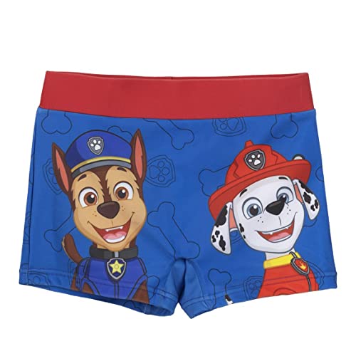 Bañador Bóxer de La Patrulla Canina para Niño - Color Azul - Talla 6 Años - Tejido de Secado Rápido - Estampado de Chase y Marshall - Producto Original Diseñado en España