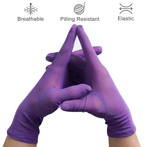 Luwint Short Tulle Mesh Gloves, Women Wedding Tea Party Prom Dress Costume, Non-slip3