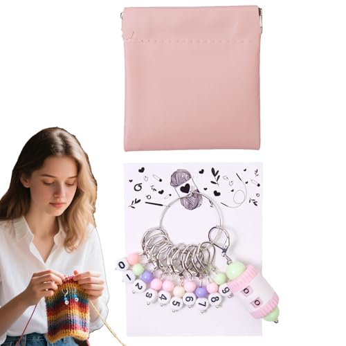 Genérico Marcadores para Crochet - Marcadores de Tejer y Contador de Vueltas | Accesorios de Bloqueo con Números o Letras para Principiantes y Expertos