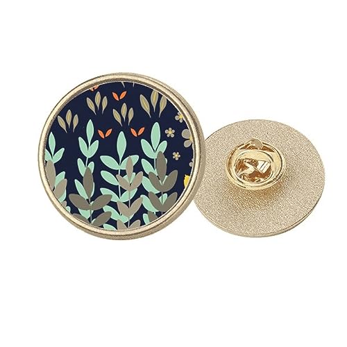 Broche ronde en métal doré branche et fleur M idée cadeau femme