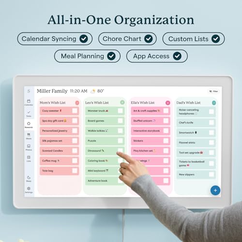 Skylight Calendar Max: 27-Inch Smart Digital Calendar & Chore Chart, Family Organizer with Interactive Touchscreen Display – Wall Mountable in Portrait or Landscape, Classic White Frame - Image 4