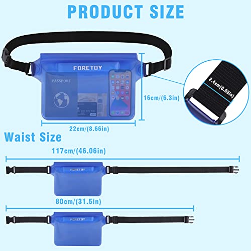 FORETOY Bolsa Impermeable 2 Pack, Riñonera Impermeable al Agua con cinturón Ajustable, Bolsa estanca Impermeable IP68 para Deportes Acuatica, Playa, Natación, Conducción, Kayak, Mar etc - imagen 6