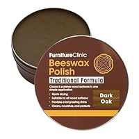 Furniture Clinic Bienenwachspolitur für Holz und Möbel – 200 ml – natürliches Bienenwachs für alle Holzarten und Farben (Dunkle Eiche)