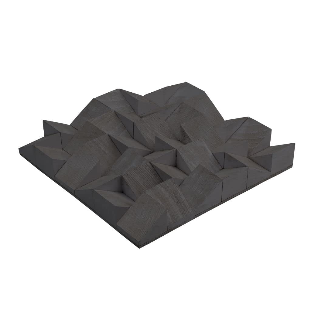 Timber Acoustics® BlockFuser Diffuser, Sound Diffusion, Noise Reduction and Acoustic Room Treatment (Single) (1' x 1', Matte Black)