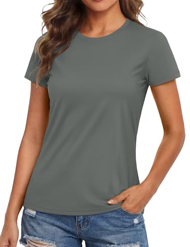 Image of MAGCOMSEN Women's Short Sleeve T-Shirts UPF 50+ Sun Protection Shirts Quick Dry Athletic Running Workout Tops Rash Guard