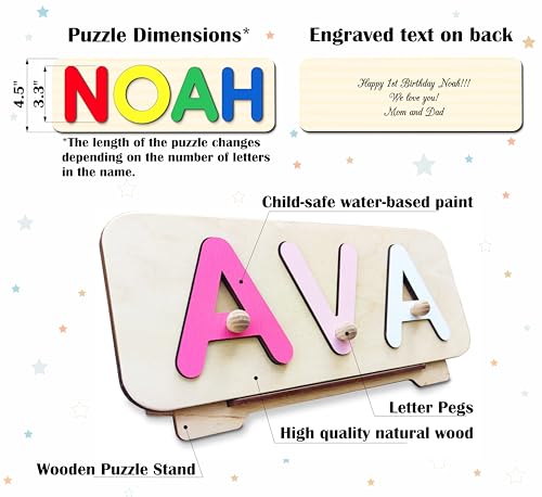 personalized wooden name puzzle for kids personalized baby name puzzle for toddlers personalized baby gifts first birthday gift wooden puzzles custom toddler learning
