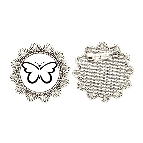 Broche de flor negra con destellos plateados accesorio de diseño