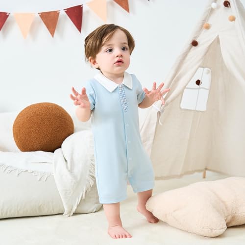 pureborn Baby Boys Girls Nautical Romper One-Piece Beach Outfit Summer Clothes 0-24 Months3