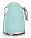 Smeg KLF01PGUS 50's Retro Style Aesthetic Electric Kettle, Pastel Green