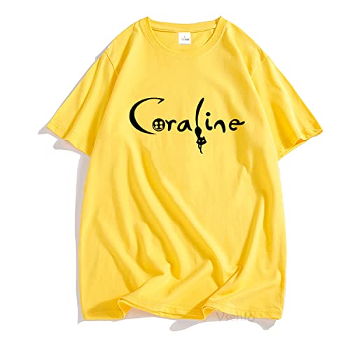 WXDL Coraline Letter T-Shirt, Fashion Trend Harajuku Movie Halbarm-Sweatshirt, Herren und Damen Hip Hop Sommer Street Casual Bequemes Sweatshirt (XS-3XL) Cover