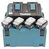 Pack MAKITA Énergie 18 V Li-Ion (4 batteries 5 Ah + 1 chargeur double) avec coffret MAKPAC-197626-8