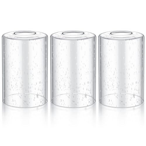 Image of Teenyyou 8 Pcs Clear Bubble Seeded Glass Shade Replacements for Pendant Light Fixtures Glass Lamp Shade Cover, 1-5 /8 Inch Fitter E26 Base, 4 inchw x 6 inchh, Replacement Lamp Globe for Chandelier Wall Sconce