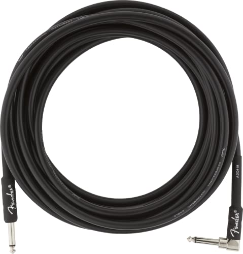 Image of Fender Professional Series Instrument Cable, Straight /Angle, Black, 18.6ft