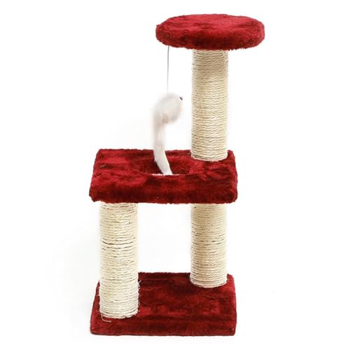 Cythyun CYTHYUN-OGDO9X Three-Tier, Three-Post Cat Climbing Frame Sisal Cat Scratching Post Kitten Toys Stress Relieving Fun Toys cover