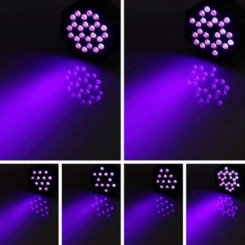 Image of 36LED Black Lights, U`King 72W UV Stage Lights Blacklight with Glow in The Dark Party Supplies by DMX and Remote Control for Halloween Stage Lighting (8 Packs)