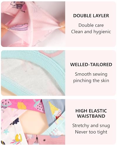 Toddler Underwear Girls Panties Kids Briefs Comfortable Cotton Soft Cute Pattern 6 Pack for 2-8 Years2