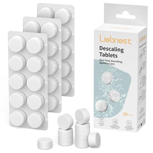 Liebnest 30 Count Descaling Tablets – Compatible with Baby Brezza, Momcozy, Papablic & All Brands. Fits Bottle Washers, Warmers, Sterilizers & Formula Makers to Remove Milk Stains & Limescale