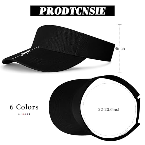 Image of 6 Pieces Sun Visor Hats for Women and Men Adjustable Sun Protection Cap Hats (One Size Adjustable)