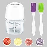 Pequena Picadora Electrica de Alimentos Sin Cable Bateria Recargable, Portatil Batidora Trituradora de Ajo verduras carne