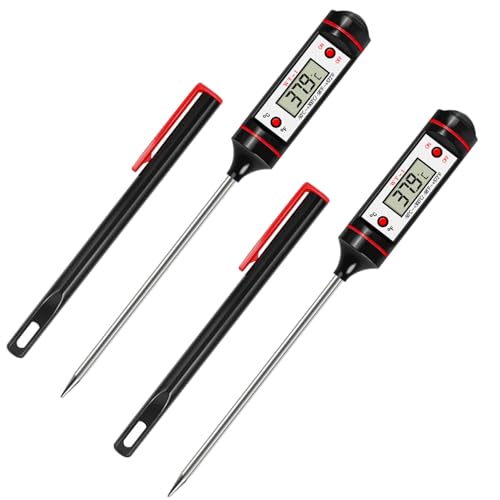 2Pcs Instant Read Food Thermometer, WT-1 Digital Probe Thermometer for Cooking, Kitchen, Grill, Water, Milk, Jam