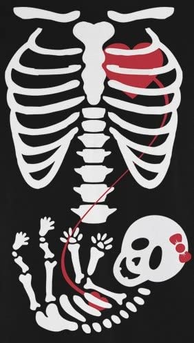 Old Glory Halloween Baby Girl Skeleton Women's Maternity Costume T-Shirt - Medium Black #TOP3