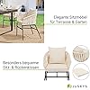 Juskys Rope Tuinstoelen, set van 2, weerbestendig, tot 160 kg belastbaar, zit- en rugkussens van polyester, 2 stoelen van staal en polypropyleen voor tuin, terras en balkon, donkergrijs