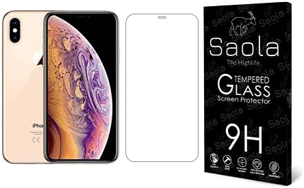 Saola Crystal Clear Screen Protector for Apple iPhone XS | 9H Tempered Glass, Smooth Touch, Full Coverage, Case Friendly, 2-Step Installation Kit | Quick & Easy Application (Pack of 1)
