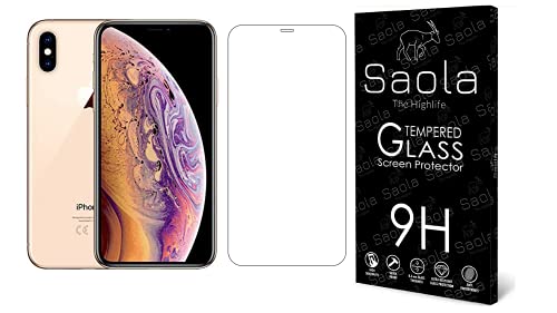 Image of Saola 9H Clear Tempered Glass For Apple Iphone XS (PACK OF 1) with Free Installation Kit. Full screen Coverage - 5.8 inch