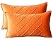 Lutanky Lot de 2 housses de coussin décoratives rectangulaires en velours - Motif patchwork - Pour canapé, chambre à coucher - Accessoires d'intérieur - 30 x 50 cm - Orange