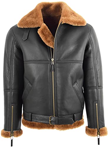 Veste en peau de mouton Tyler pour vos sorties hivernales en blouson marron chaud
