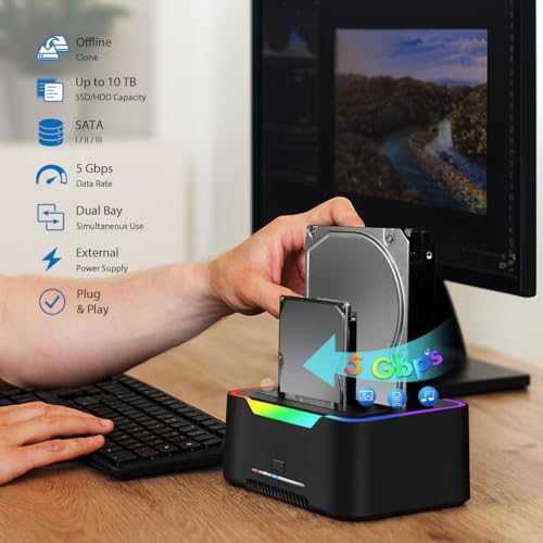 Estación de acoplamiento LogiLink dual USB-C para discos duros de 2.5 y 3.5 pulgadas con clonación 2