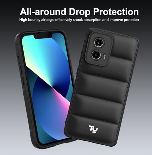 Image of TRUEUPGRADE Designed for Motorola Moto G34 / G45 5G Back Cover | Camera Bump & 360 Flexible Puff Armor Protection | Matte Soft Shock Proof Rubberised Back Case Cover (Black)