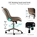 YOUNIKE Khaki Home Office Desk Chair No Arms Comfy Small Vanity Chair Chair with Wheels Swivel Adjustable Modern Ergonomic Task with Back Armless Cute Leather Upholstered Rolling Chair