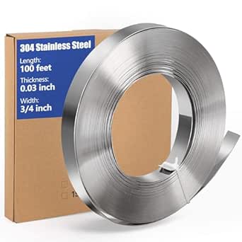 Stainless Steel Strapping Banding Roll | 3/4" X 0.03" X 100 Ft S304 Coil | For Heavy-Duty Packing & Bundling