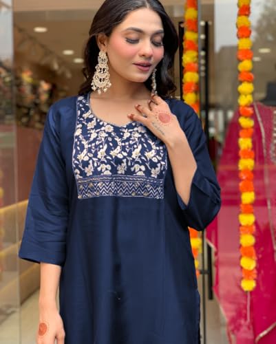 Image of SHIENZY Cotton Blend Kurta Set for Women