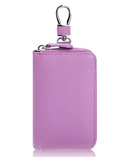 Keypack Llavero de Cuero Llavero Hombres y Mujeres Paquete de Tarjeta Colgante de Cintura Simple de Gran Capacidad Caja de Coche Clave 6 Colores Tamaño Opcional (Color : Purple, Tamaño : Large Size)