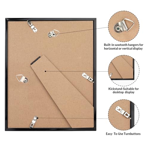 LaVie Home 5.5x8.5 Picture Frame for Wall Display, 5.5x8.5 Black Picture Frame with HD Plexiglas, 5.5 x 8.5 Frame 1 Pack, Display Frame for Vertical or Horizontal, Classic Collection