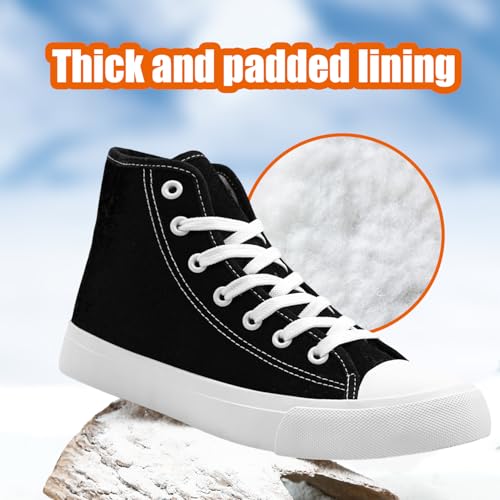 Womens Winter Snow Boots High Top Warm Canvas with Fur Lined Ankle Winter Sneakers2