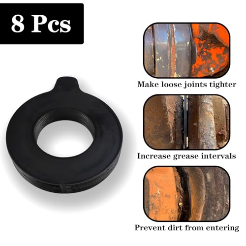 Image of 8 x 100mm Bucket Pin Shim Kit for Excavator and Skid Steer 2mm Thickness Fit for Cat Bobcat Case Kubota Komatsu