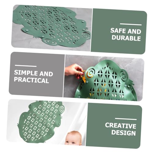 Estera de baño verde con dibujos animados para la bañera 3