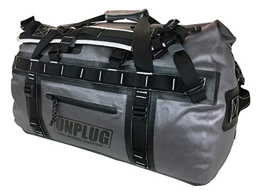 Image of UNPLUG Ultimate Adventure | 1680D Heavy Duty Waterproof Bag | Large Travel Bag which can be Used for Camping, Motorcycling, Boating, or Hunting|65L Storm Grey