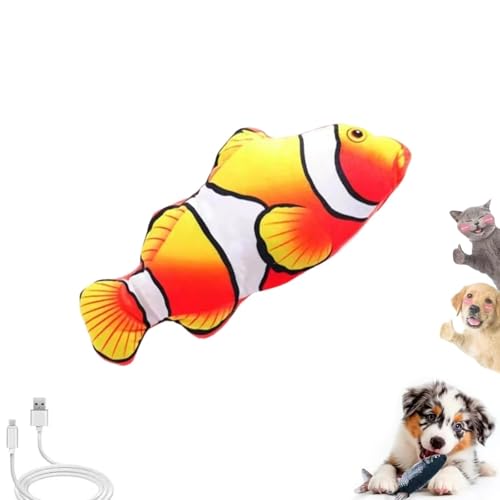 Vibrating Fish for Dogs, Vibrating Floppy Fish Dog Toy Motion Interactive Chew Toy for Small & Medium Dogs