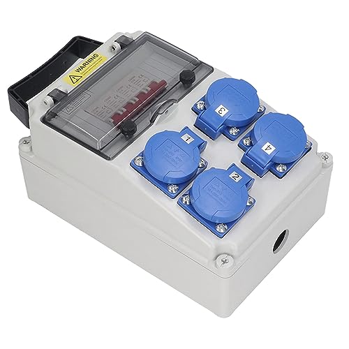 Distribuidor de Energia Portátil à Prova D'água para Uso Externo, Material de PC, Soquetes 4 X 16A,