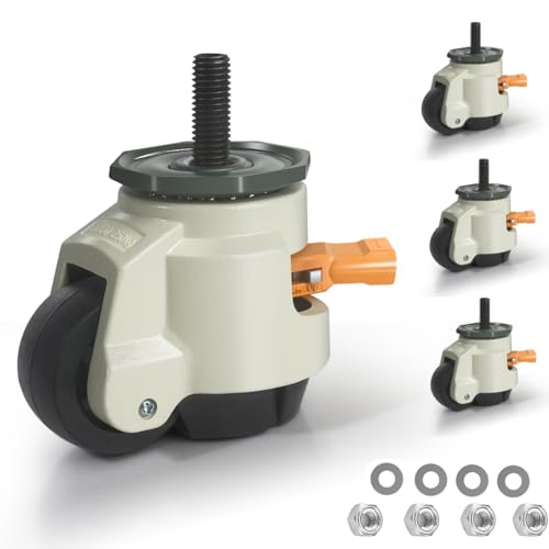 Roulette pour meuble tige filetée M12 pivotante 360 pour établi et charge 1000kg