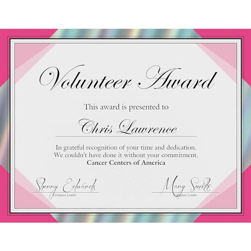 Cosco Certificados de folha de arco-íris, rosa