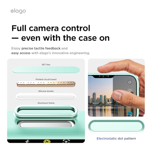 Image of elago for iPhone 17 Pro Max Case, Premium Magnetic Silicone Case, Compatible with MagSafe, Liquid Silicone Material, Protective Cover, Shockproof, Slim Phone, 6.9 inch (Aqua Sky)