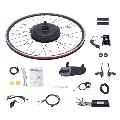 Begoniape 28/29 Zoll Elektrofahrrad Umbausatz E-Bike Vorderrad 5-Gänge Conversion Kit Electric Bicycle Motor Umbausatz 28''/29'' E-Bike Umbausatz Motor 48V 1000W