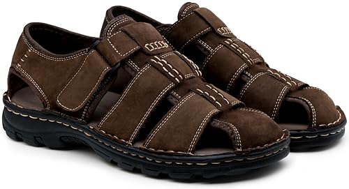 Image of JOUSEN Men's Sandals Outdoor Open Toe Water Beach Sandal Leather Sport Sandal